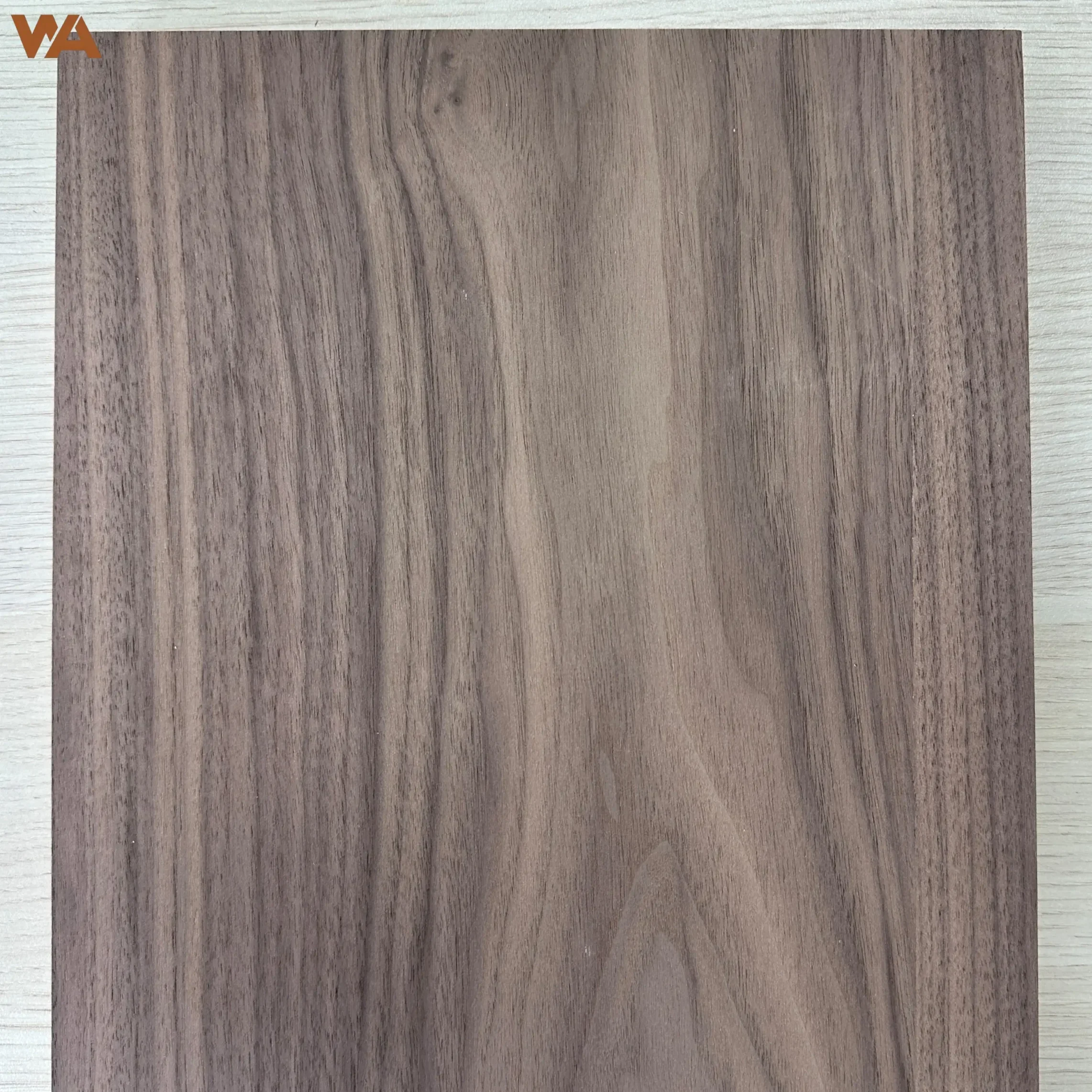Cabinet Grade Plywood 2 Close-up detail of black walnut plywood surface showing natural wood grain and veneer texture.