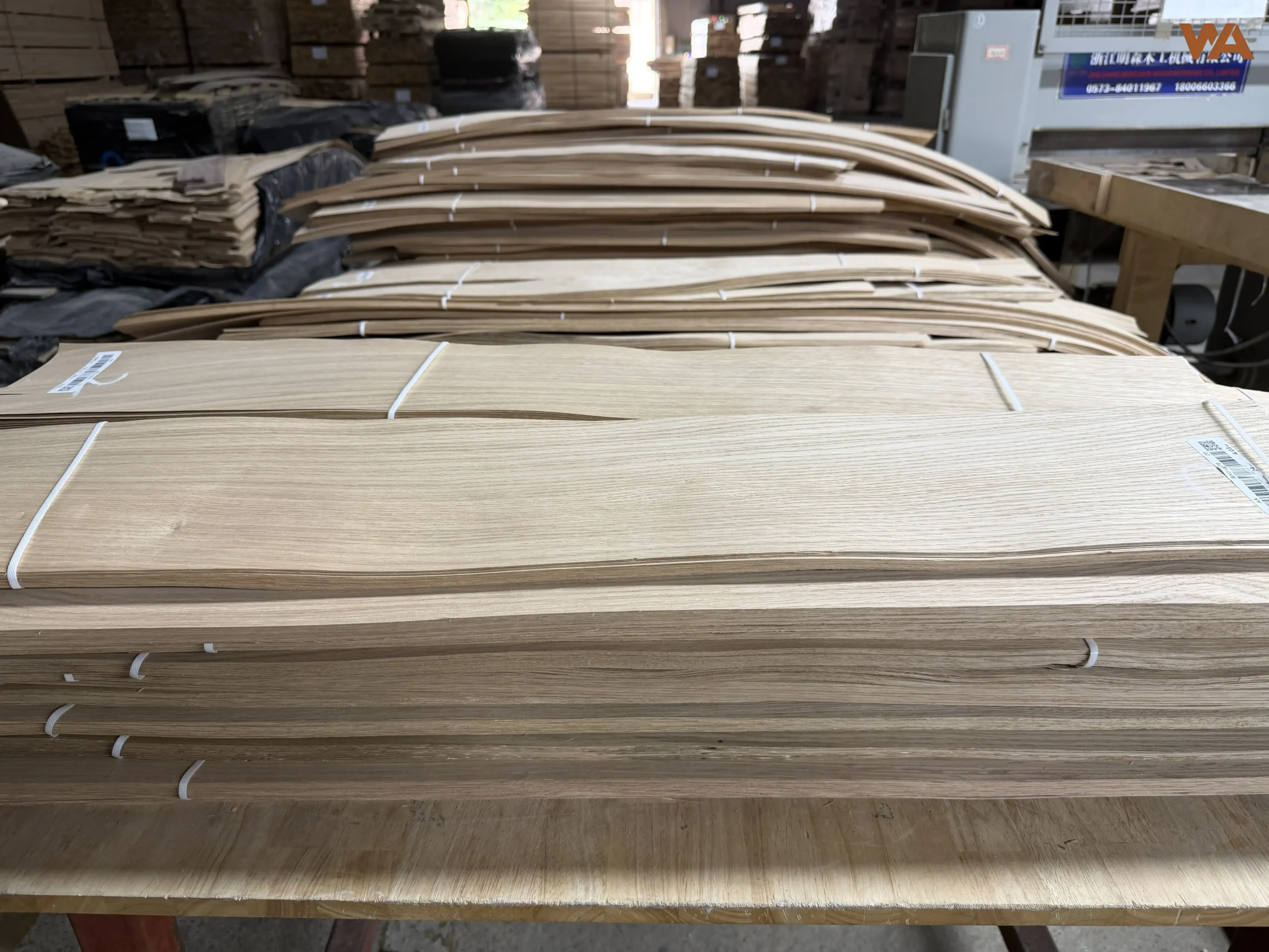 Home 4 Premium straight grain white oak wood veneer showcasing clean lines and natural texture.