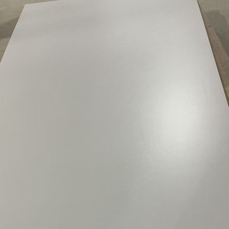 Full sheet of double sided melamine faced plywood in white finish